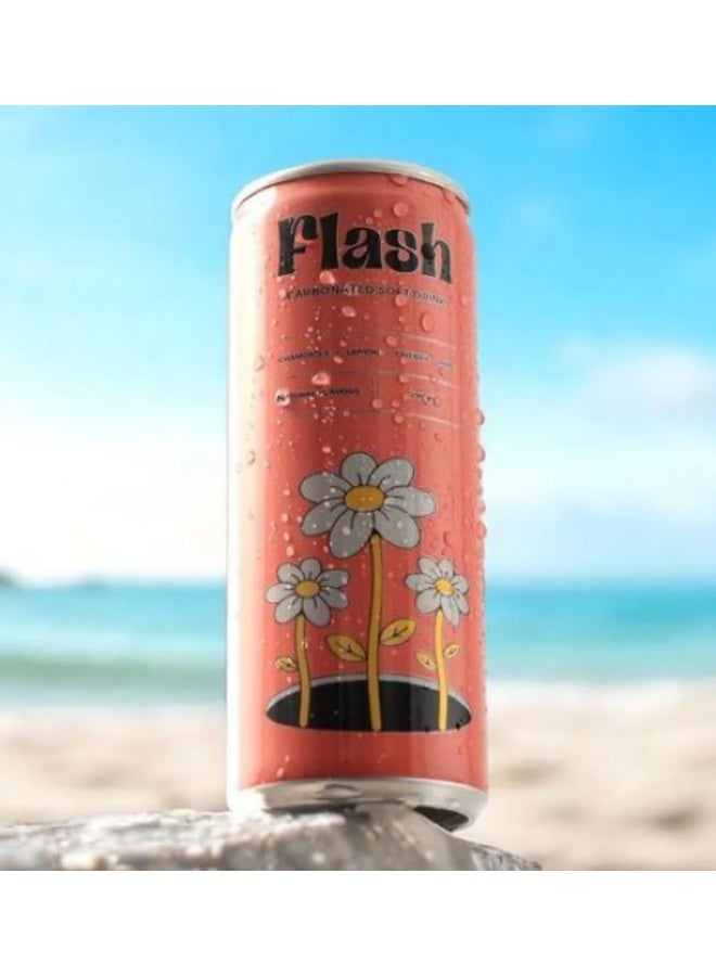 فلاش مشروب غازي 250 مل – بابونج، ليمون، كرز، نعناع | مشروب فوار منعش بنكهات طبيعية - Image 2